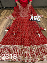 AGC collection: Red bandhani print anarkali