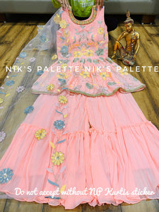 Niks collection: floral pastel shararas
