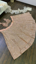 Champagne silk sequinned Lehenga