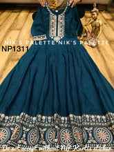 Niks collection: dola silk navy blue anarkali