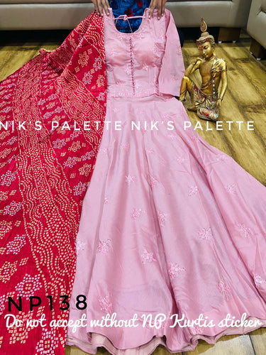 Niks collection: Pink and crush bandhani