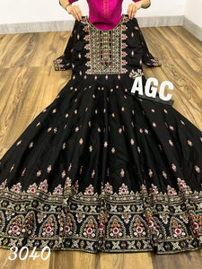 AGC  Collection- black silk gown (plus size options)