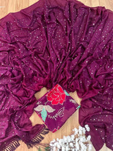 Kohinoor chinnon floral sequins saree