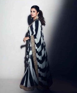 Super hit black and white design saree