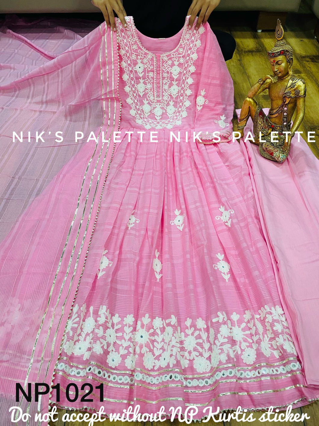 Niks collection: baby pink anarkali