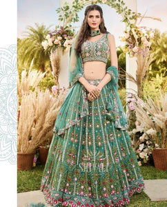 Boutique collection - emerald green floral Lehenga