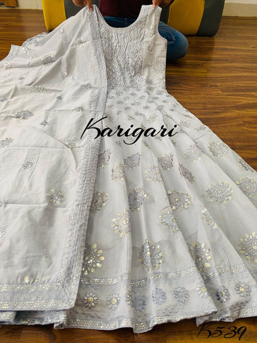 Karigari collection: Grey chanderi gown