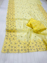 Floral and beads galore saree