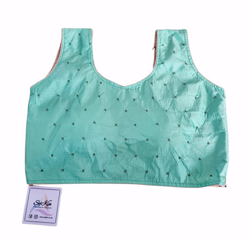 Light green all over sequins design