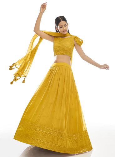 Sienna - mustard yellow sequins Lehenga