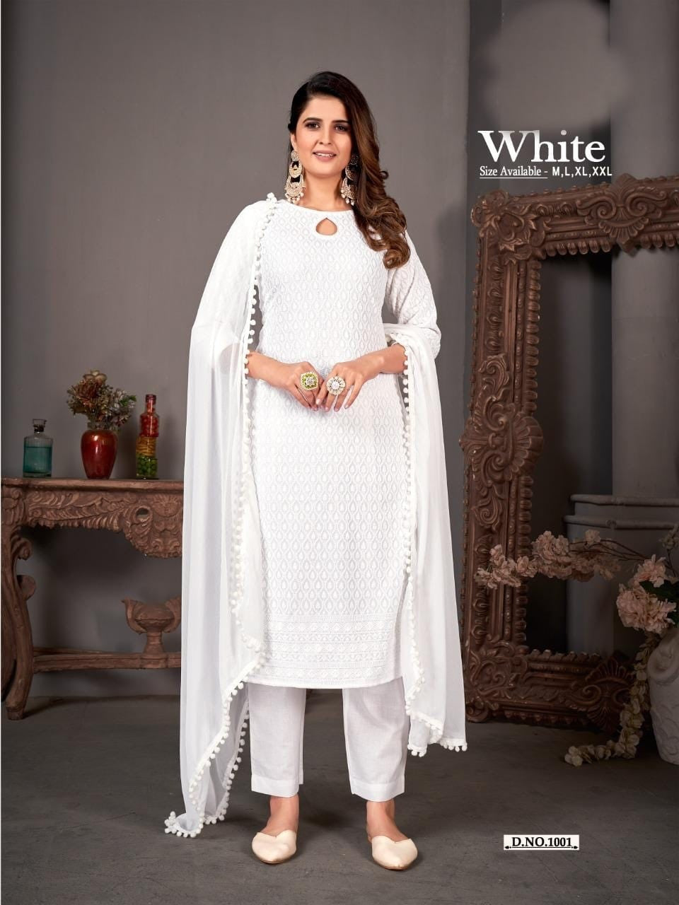 Simple white salwaar kameez - kurti (ideal funeral clothes)