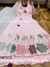 Niks collection: Baby pink floral sequinned anarkali