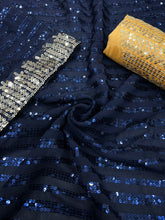 Celebrity style: blue sequins saree