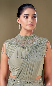 Ready to wear imported metallic saree