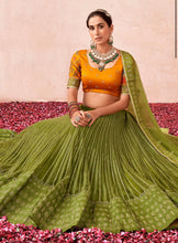 Mehendi green diamond Lehenga