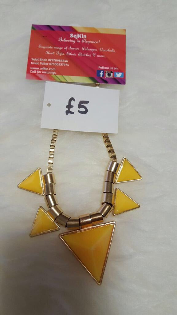 Yellow triangular necklace