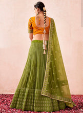 Mehendi green diamond Lehenga