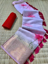 Pichwai print saree - pastel colours