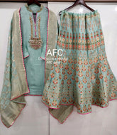 Pastel blue gharara - plus size