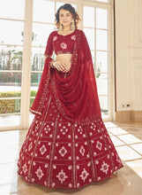Red floral Lehenga