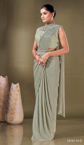 Ready to wear imported metallic saree
