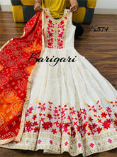 Karigari collection: bandhani and floral anarkali