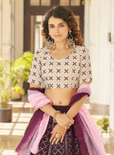 Deep purple peacock Lehenga