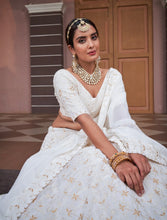 Lucknowi sequins Lehenga - white