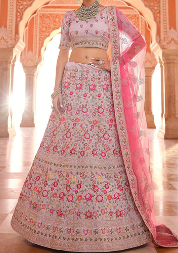 Elna wedding Lehengas : silver floral