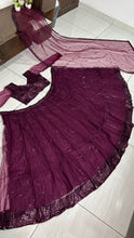 Plum partywear sequins Lehenga