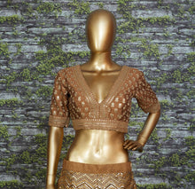 Sabyasachi inspired - Brown golden Lehenga