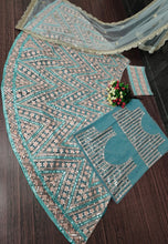 Pastel chine sequins Lehenga