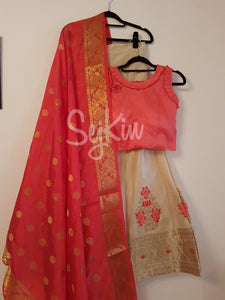 Cream banarasi style lehenga