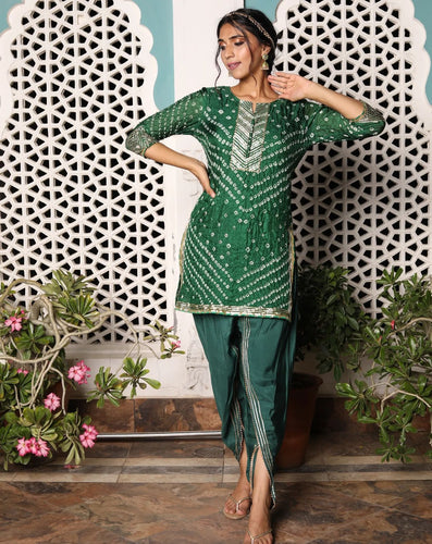 Bandhani and tulip pants - Readymade
