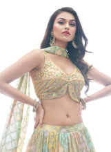 Kansi readymade collection - Printed multi colour chinon lehenga