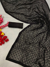 Black sequinned saree