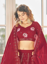 Red floral Lehenga