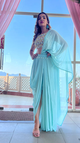 Boutique style dhoti drape saree
