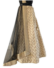Partywear black and gold Lehenga