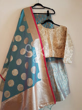 Teal banarasi lehenga