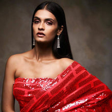 Celebrity box style sequins saree