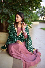 Gown with bandhani dupatta