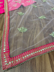 Attractive rani pink silk Lehenga