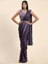 Elegant purple ready to wear saree