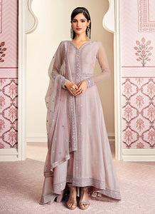 Lilac high low Anarkali gown