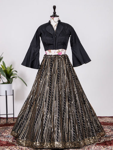 Indo western shirt style Lehenga - readymade