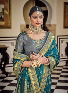 Ethnic collection - Rama green designer silk saree