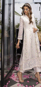 Luxury white embroidered suit