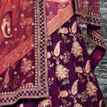 Sabyasachi inspired maroon royal look Lehenga (with 2 dupattas)