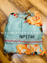 Niks collection - sea green floral digital print gown